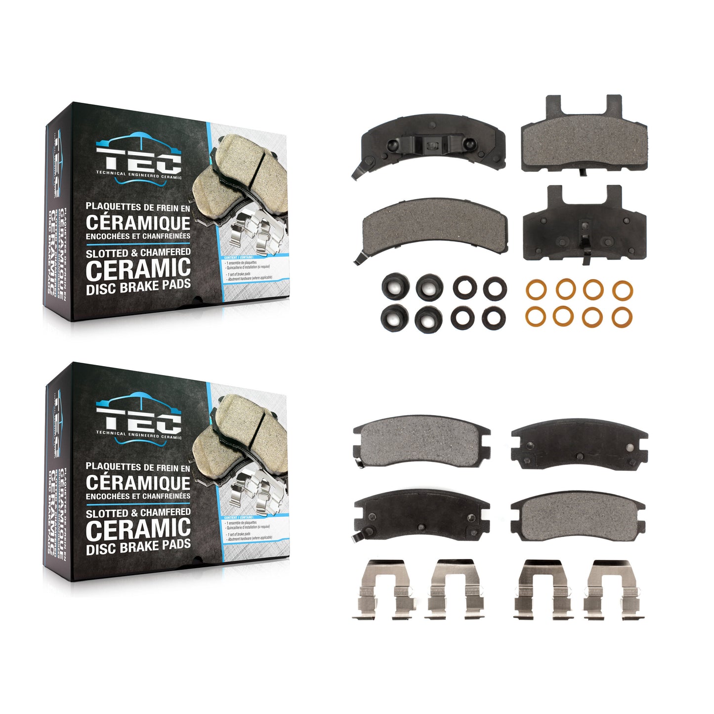 [Avant + Arrière] Kit de plaquette (céramique) de frein pour 1999 Cadillac DeVille Drum rear brakes KTC-100322