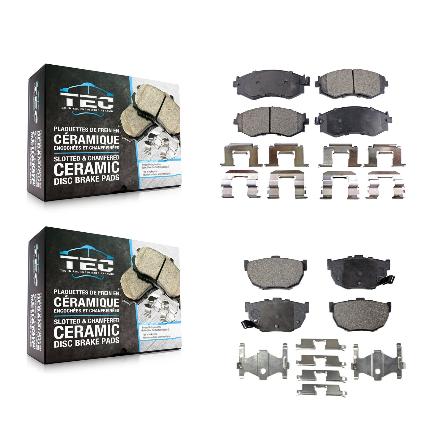 [Avant + Arrière] Kit de plaquette (céramique) de frein pour 1990-1992 Nissan Stanza Disc rear brakes KTC-100325