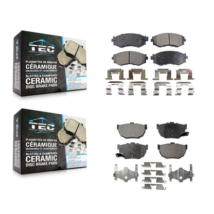 [Avant + Arrière] Kit de plaquette (céramique) de frein pour 1990-1992 Nissan Stanza Disc rear brakes KTC-100325