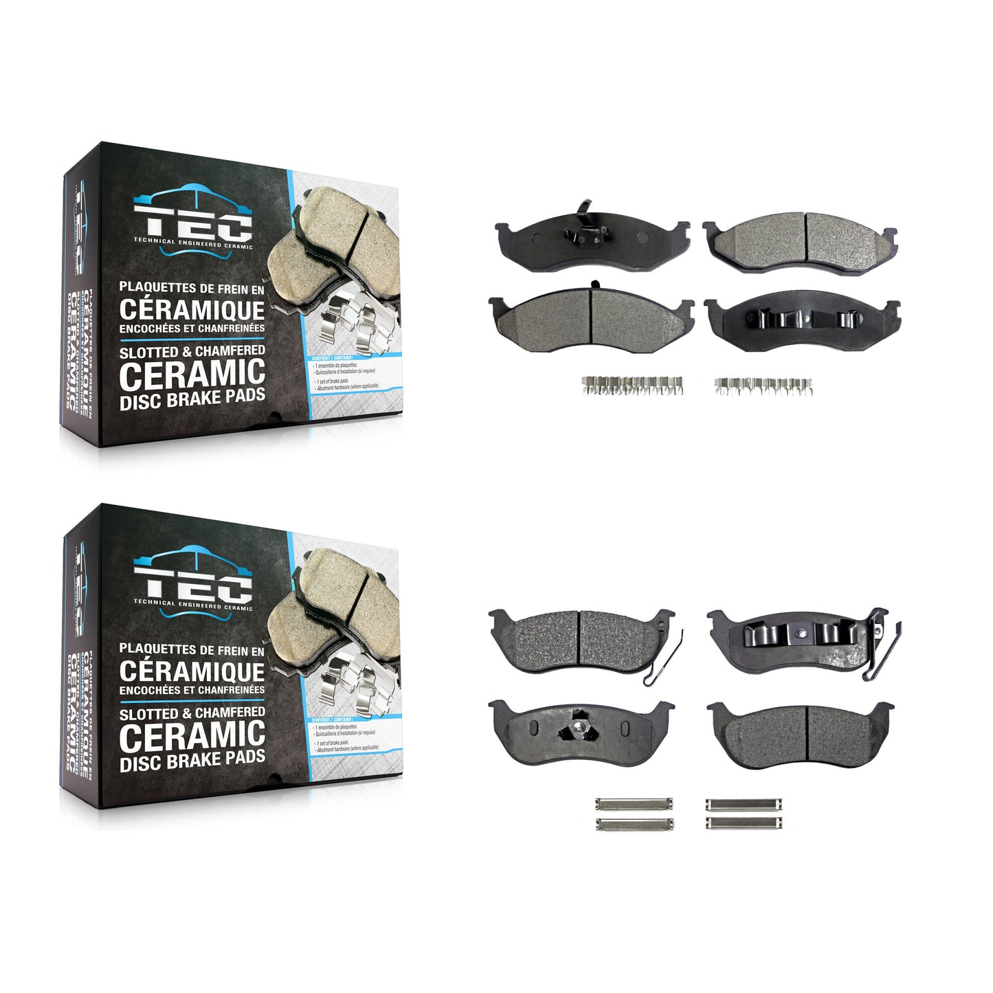 [Avant + Arrière] Kit de plaquette (céramique) de frein pour Jeep Wrangler TJ KTC-100332