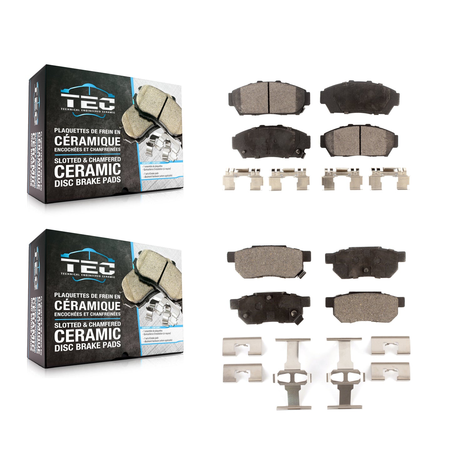 [Avant + Arrière] Kit de plaquette (céramique) de frein pour Acura Integra Honda Civic KTC-100346