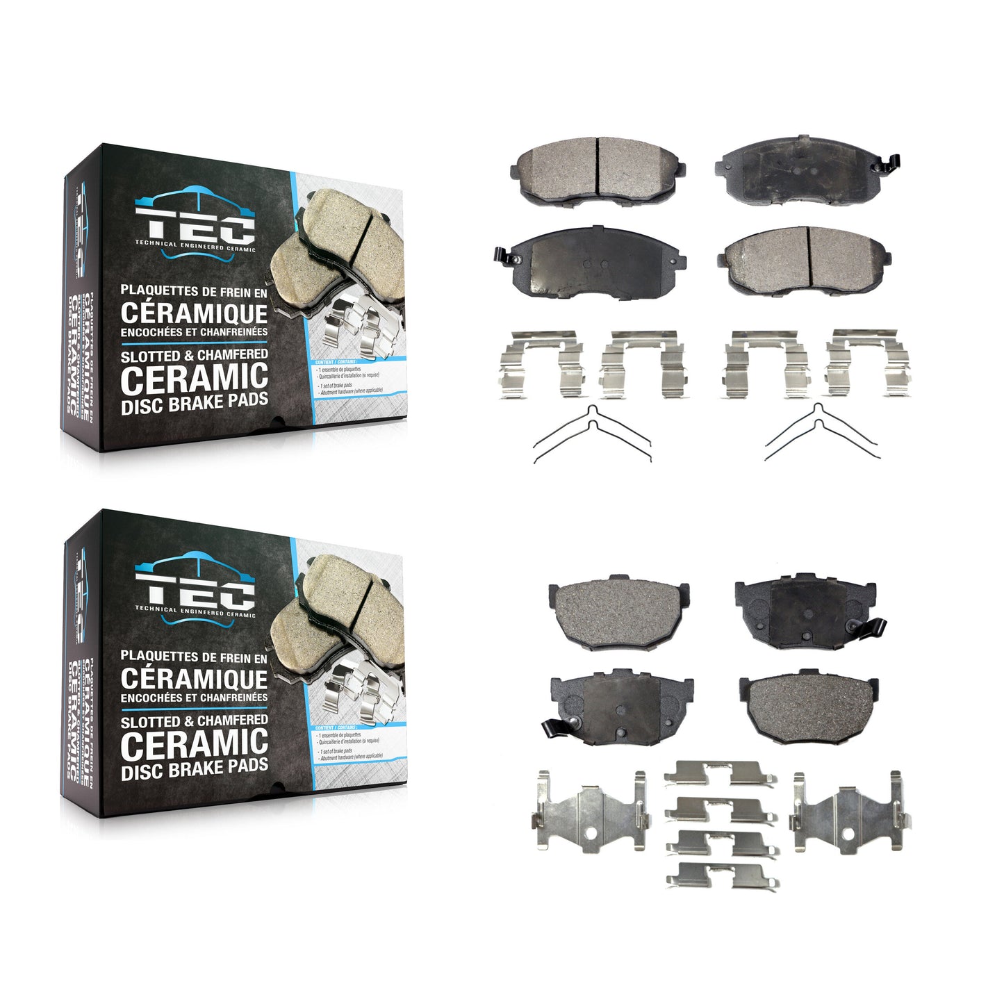 [Avant + Arrière] Kit de plaquette (céramique) de frein pour 1989-1990 Nissan Maxima Disc rear brakes KTC-100353