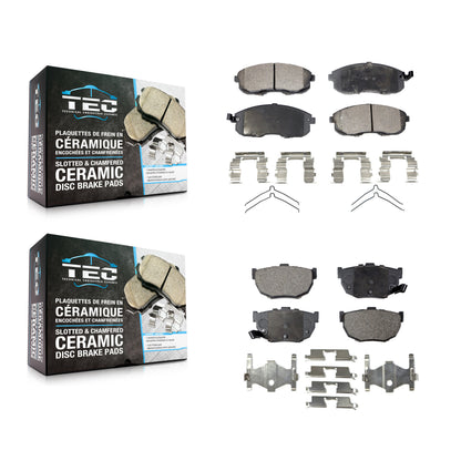 [Avant + Arrière] Kit de plaquette (céramique) de frein pour 1989-1990 Nissan Maxima Disc rear brakes KTC-100353