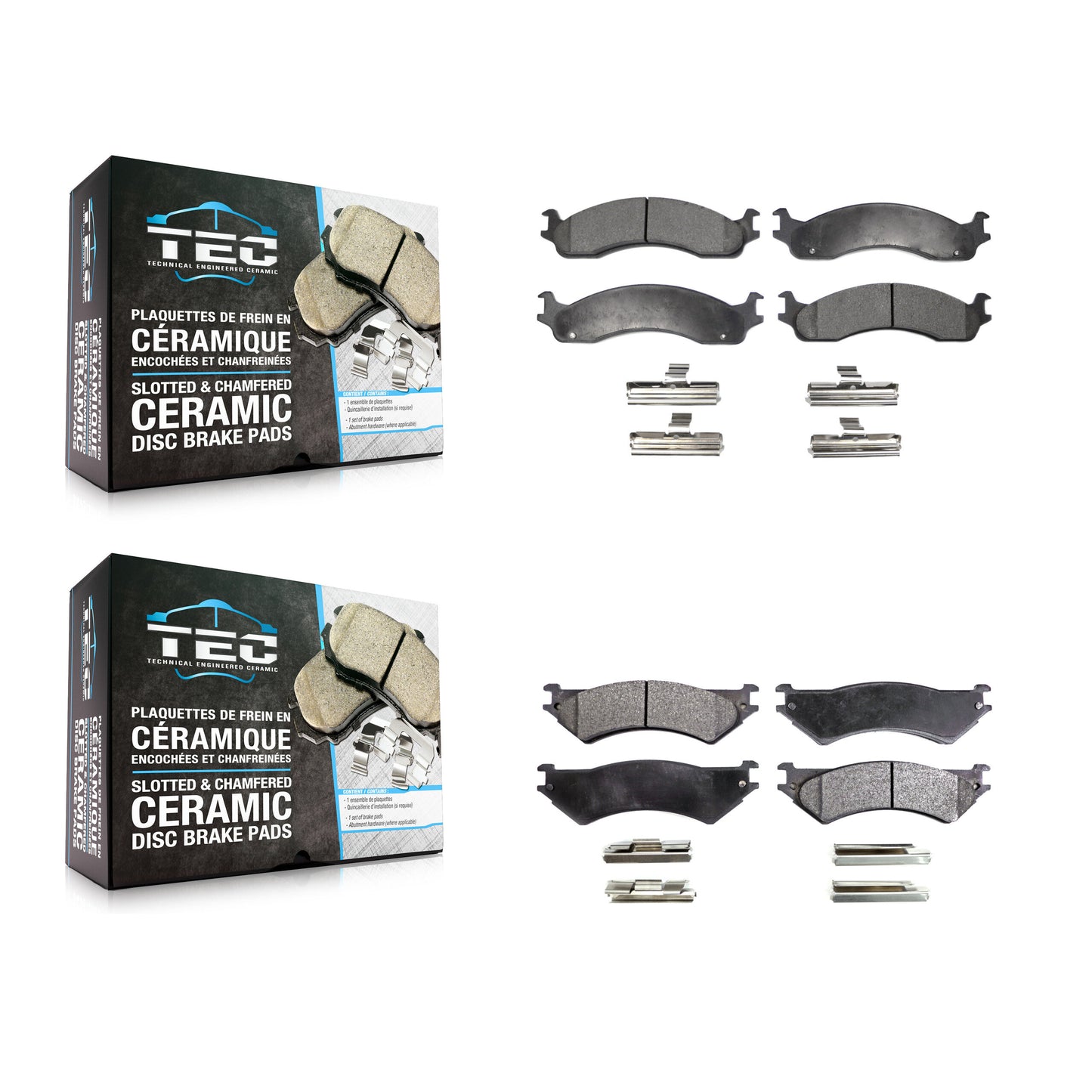 [Avant + Arrière] Kit de plaquette (céramique) de frein pour Ford E-350 Super Duty E-250 Econoline Club Wagon KTC-100358