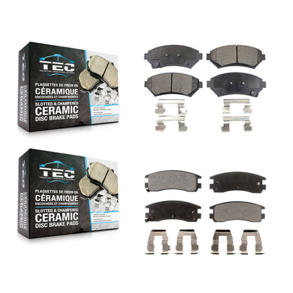 [Avant + Arrière] Kit de plaquette (céramique) de frein pour Buick Chevrolet Impala LeSabre Century Pontiac Cadillac DeVille Grand Prix Venture Monte Carlo Park Avenue Regal Bonneville Oldsmobile Montana Intrigue KTC-100364