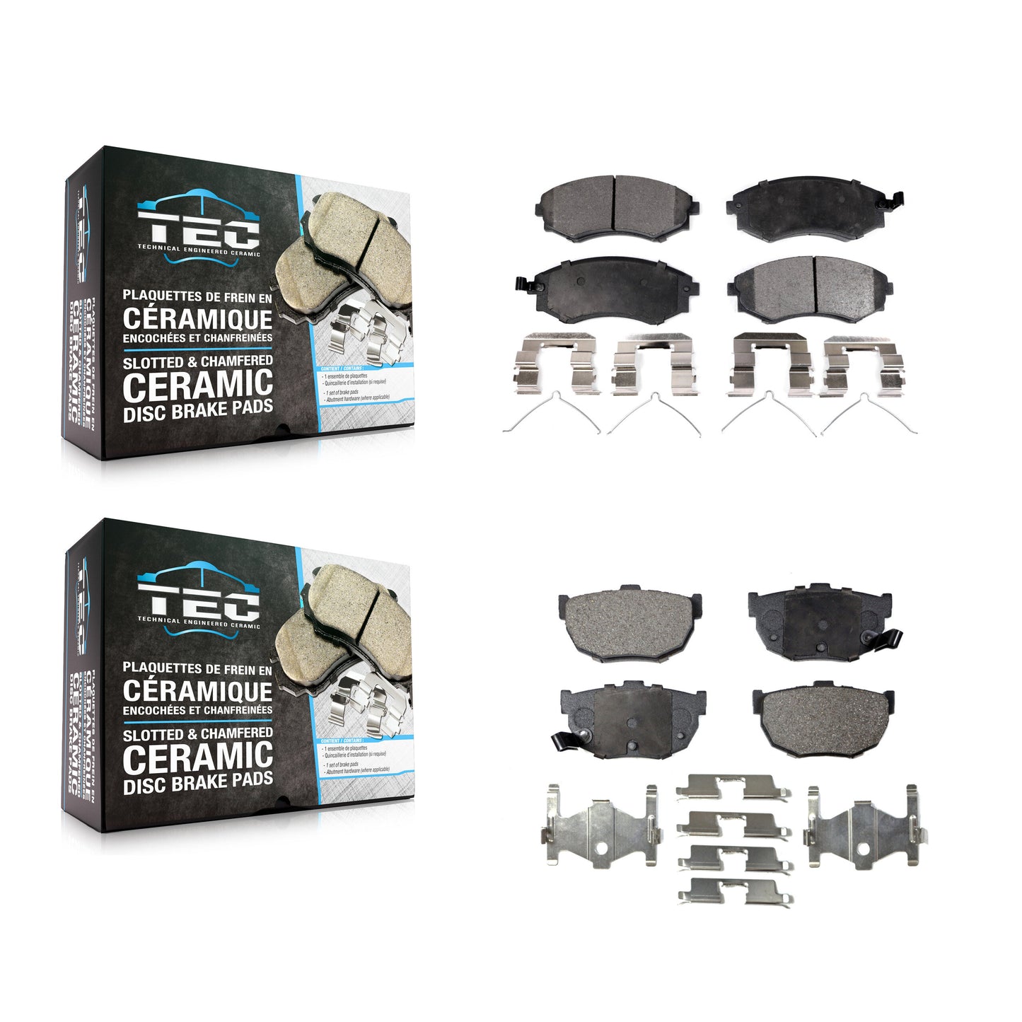 [Avant + Arrière] Kit de plaquette (céramique) de frein pour Hyundai Elantra Tiburon KTC-100365