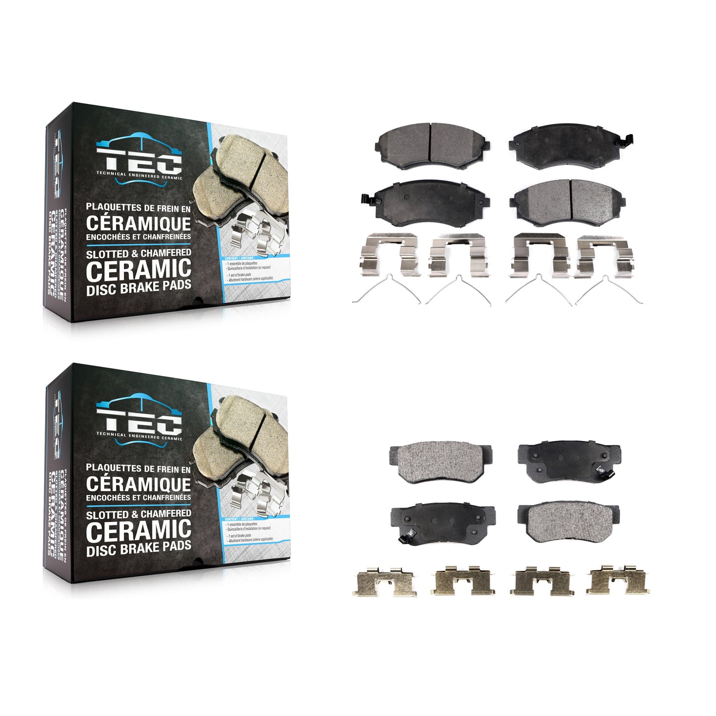 [Avant + Arrière] Kit de plaquette (céramique) de frein pour Hyundai Sonata Kia Optima Magentis KTC-100367