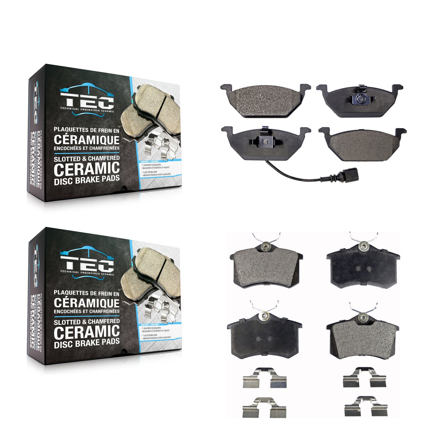 [Avant + Arrière] Kit de plaquette (céramique) de frein pour Volkswagen Beetle Jetta KTC-100384
