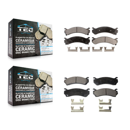 [Avant + Arrière] Kit de plaquette (céramique) de frein pour Chevrolet Silverado 2500 HD GMC Sierra 3500 Hummer H2 Classic 1500 Suburban Yukon XL Avalanche KTC-100388