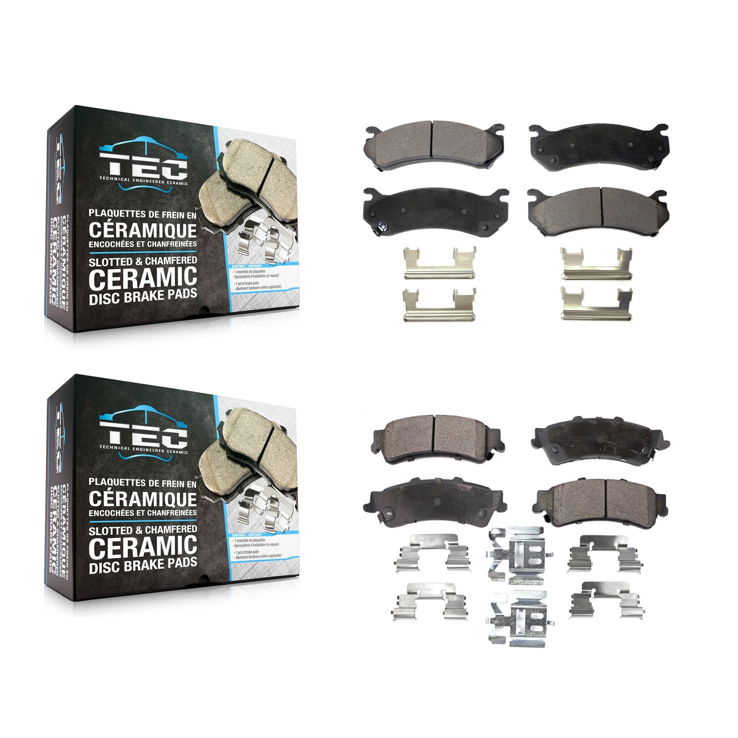 [Avant + Arrière] Kit de plaquette (céramique) de frein pour Chevrolet Silverado 1500 GMC Sierra Classic Suburban Tahoe Astro Yukon XL Safari KTC-100392
