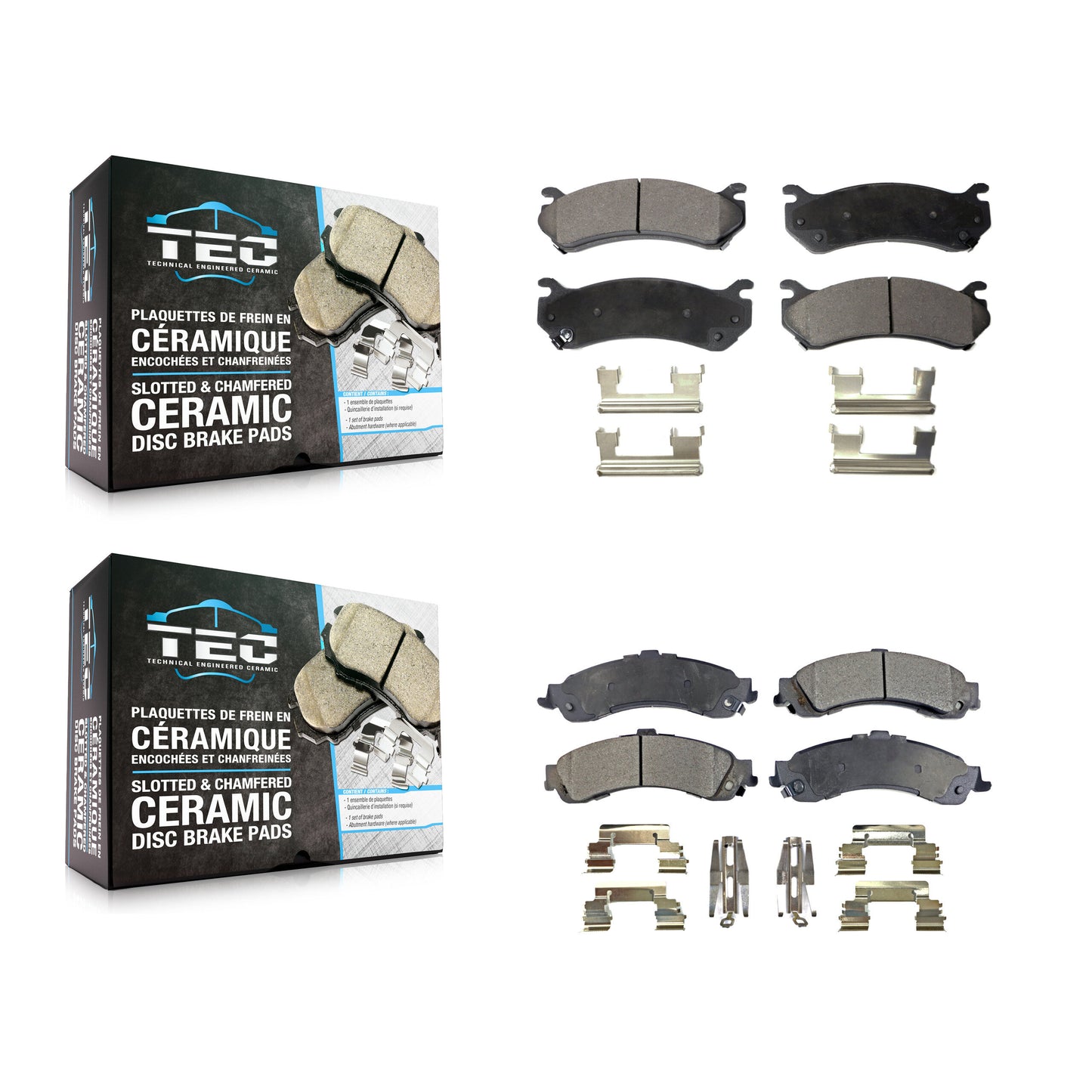 [Avant + Arrière] Kit de plaquette (céramique) de frein pour Chevrolet Silverado 1500 GMC Tahoe Sierra Suburban Yukon Avalanche XL Cadillac Escalade ESV EXT KTC-100393