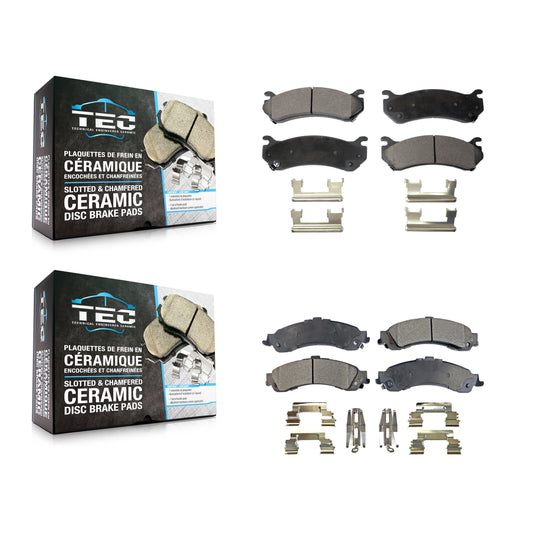 [Avant + Arrière] Kit de plaquette (céramique) de frein pour Chevrolet Silverado 1500 GMC Tahoe Sierra Suburban Yukon Avalanche XL Cadillac Escalade ESV EXT KTC-100393