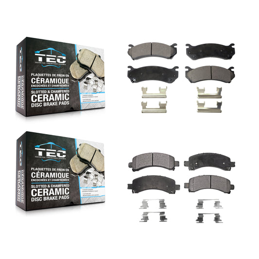 [Avant + Arrière] Kit de plaquette (céramique) de frein pour Chevrolet Tahoe GMC Suburban 1500 Avalanche Yukon XL Cadillac Escalade Express Savana KTC-100395