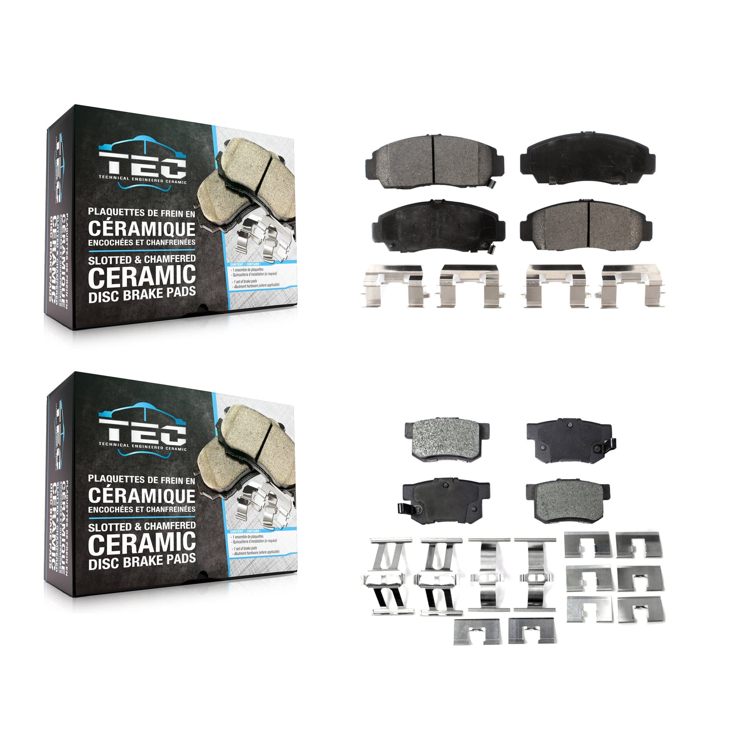 [Avant + Arrière] Kit de plaquette (céramique) de frein pour Honda Accord Acura TL TSX RL CL KTC-100397
