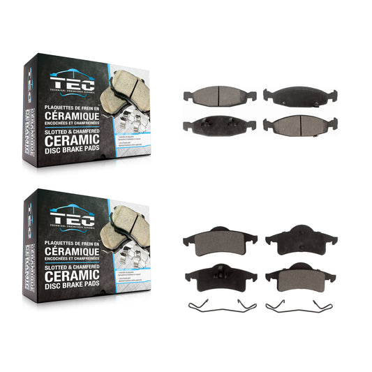 [Avant + Arrière] Kit de plaquette (céramique) de frein pour 1999-2002 Jeep Grand Cherokee avec Teves & ATE Caliper KTC-100398