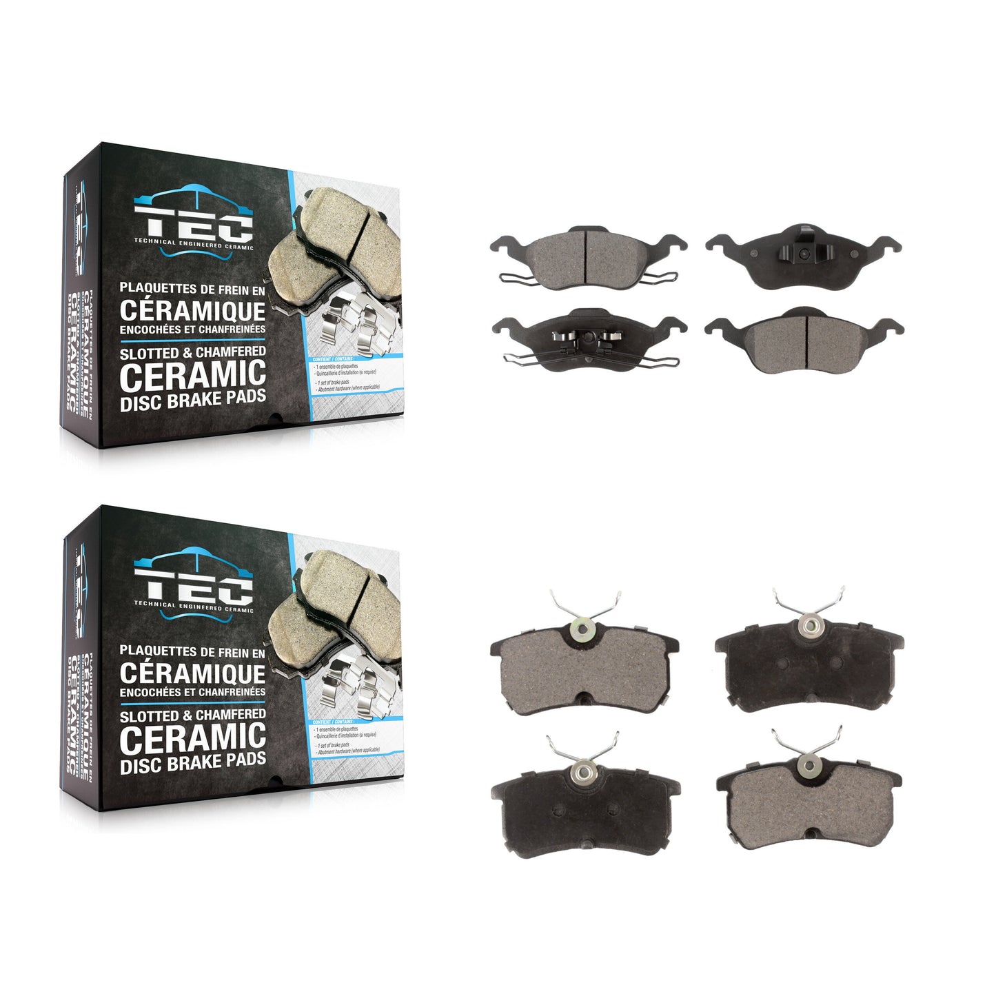 [Avant + Arrière] Kit de plaquette (céramique) de frein pour Ford Focus KTC-100407