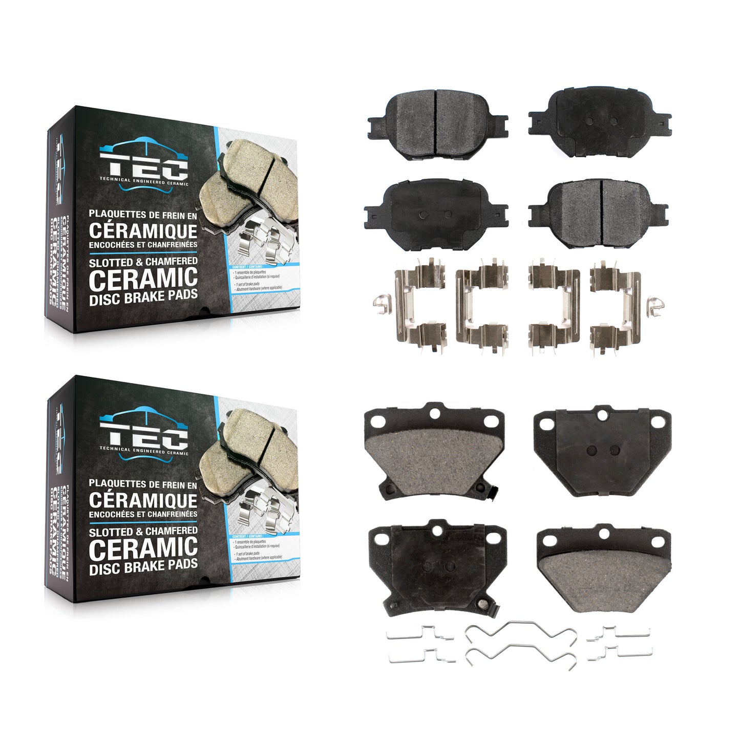 [Avant + Arrière] Kit de plaquette (céramique) de frein pour Toyota Celica KTC-100408