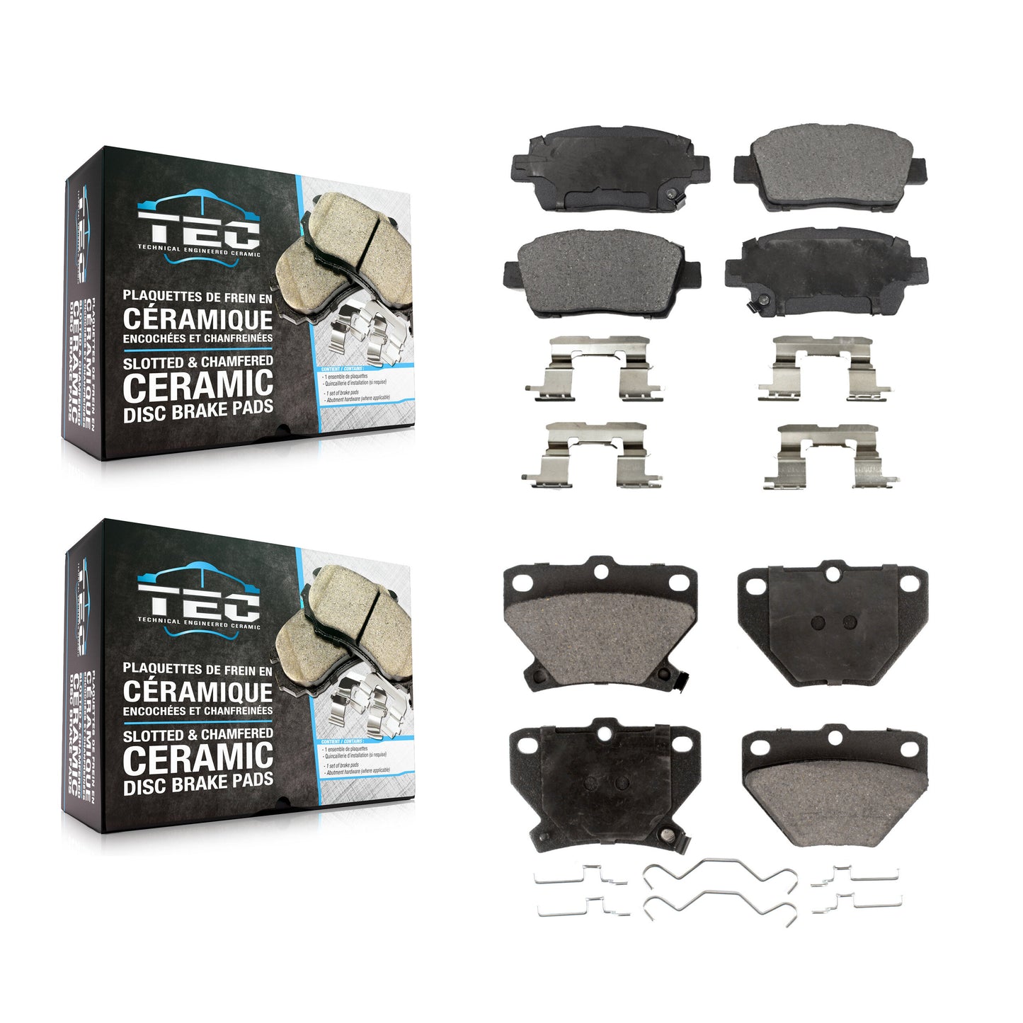 [Avant + Arrière] Kit de plaquette (céramique) de frein pour 2000 Toyota Celica GT KTC-100411
