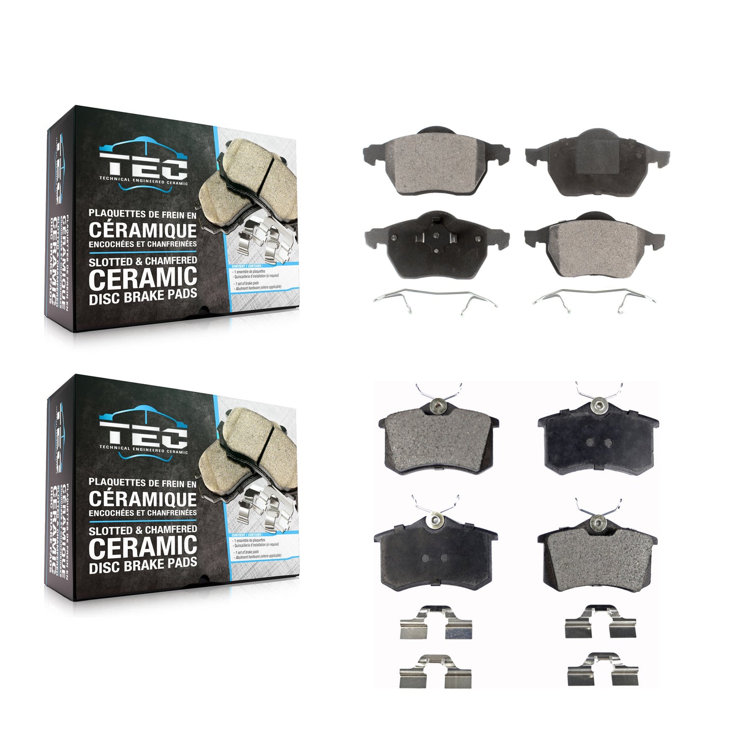 [Avant + Arrière] Kit de plaquette (céramique) de frein pour Audi A4 Quattro A6 S4 KTC-100420