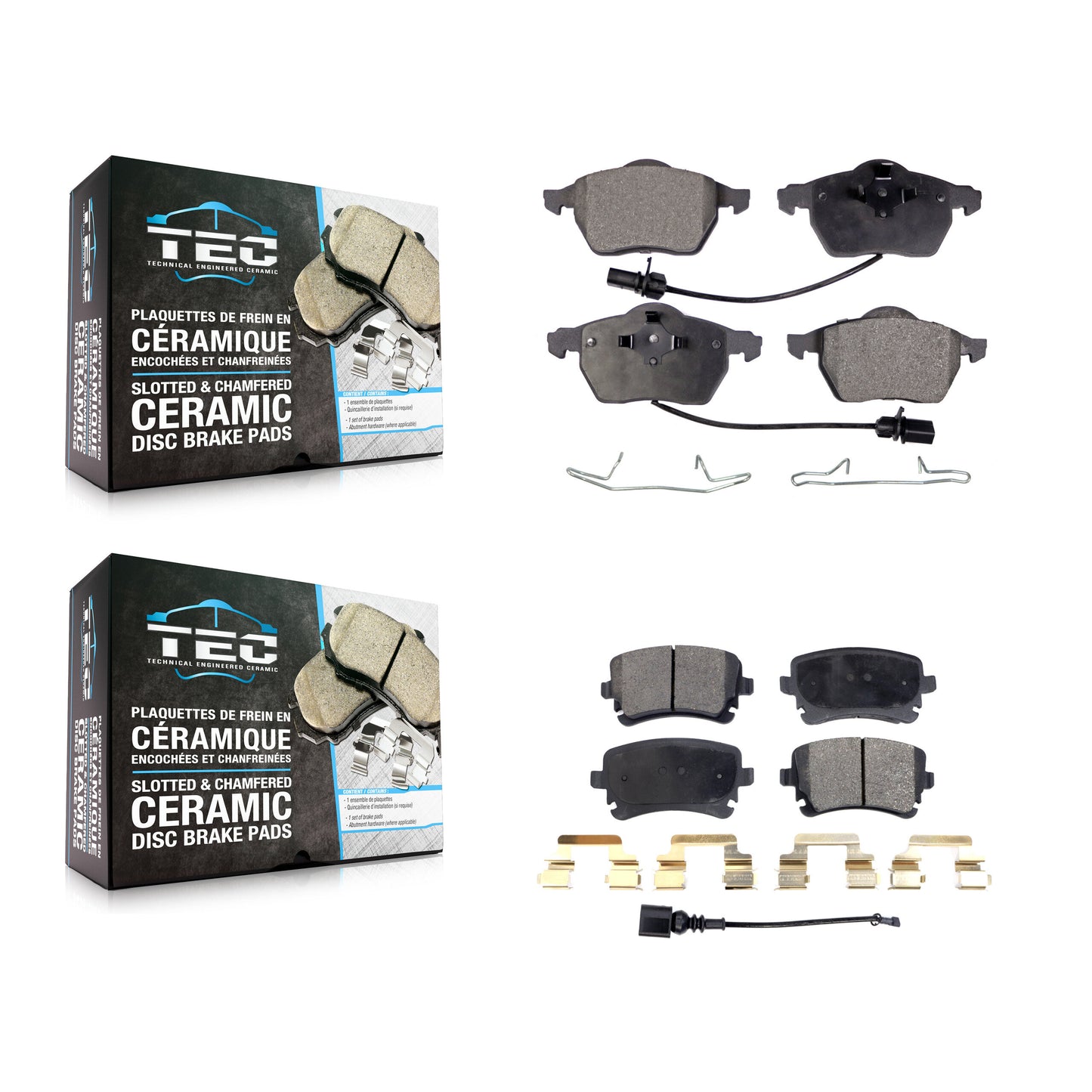 [Avant + Arrière] Kit de plaquette (céramique) de frein pour 2003-2004 Audi RS6 avec 312mm Diameter Rotor KTC-100422