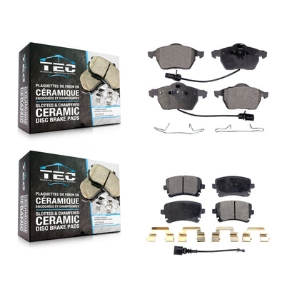 [Avant + Arrière] Kit de plaquette (céramique) de frein pour 2003-2004 Audi RS6 avec 312mm Diameter Rotor KTC-100422