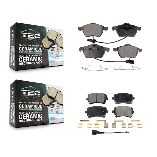 [Avant + Arrière] Kit de plaquette (céramique) de frein pour 2003-2004 Audi RS6 avec 312mm Diameter Rotor KTC-100422
