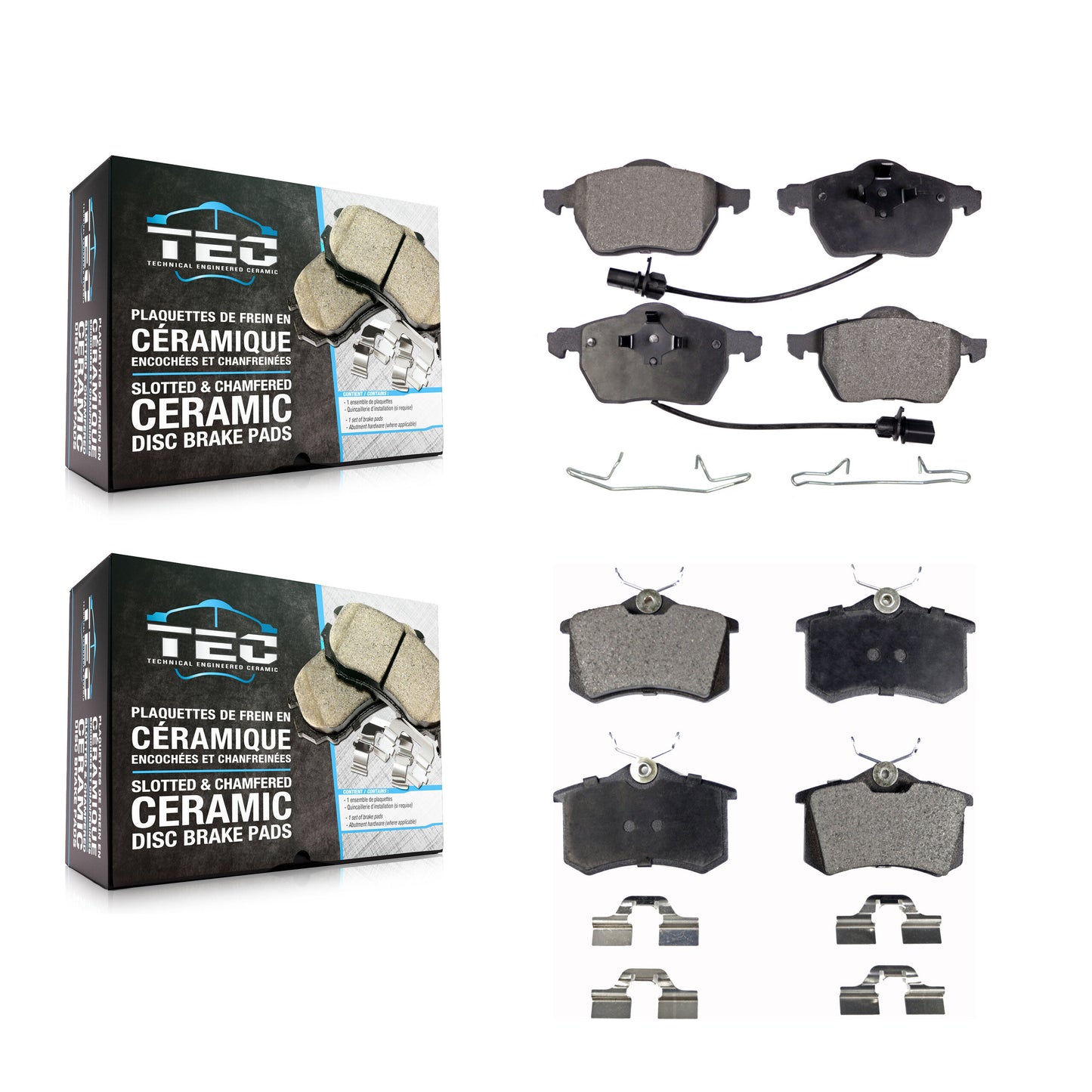 [Avant + Arrière] Kit de plaquette (céramique) de frein pour Audi A4 Quattro A6 S4 KTC-100424