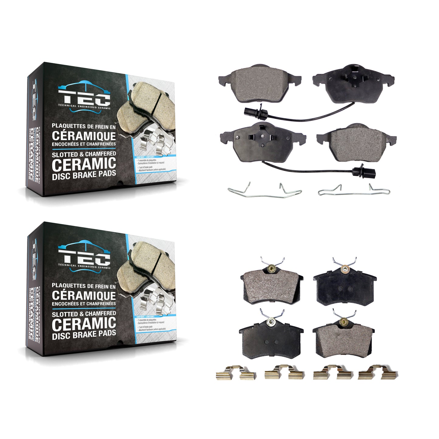 [Avant + Arrière] Kit de plaquette (céramique) de frein pour Volkswagen Passat Audi A4 Quattro A6 S6 KTC-100425