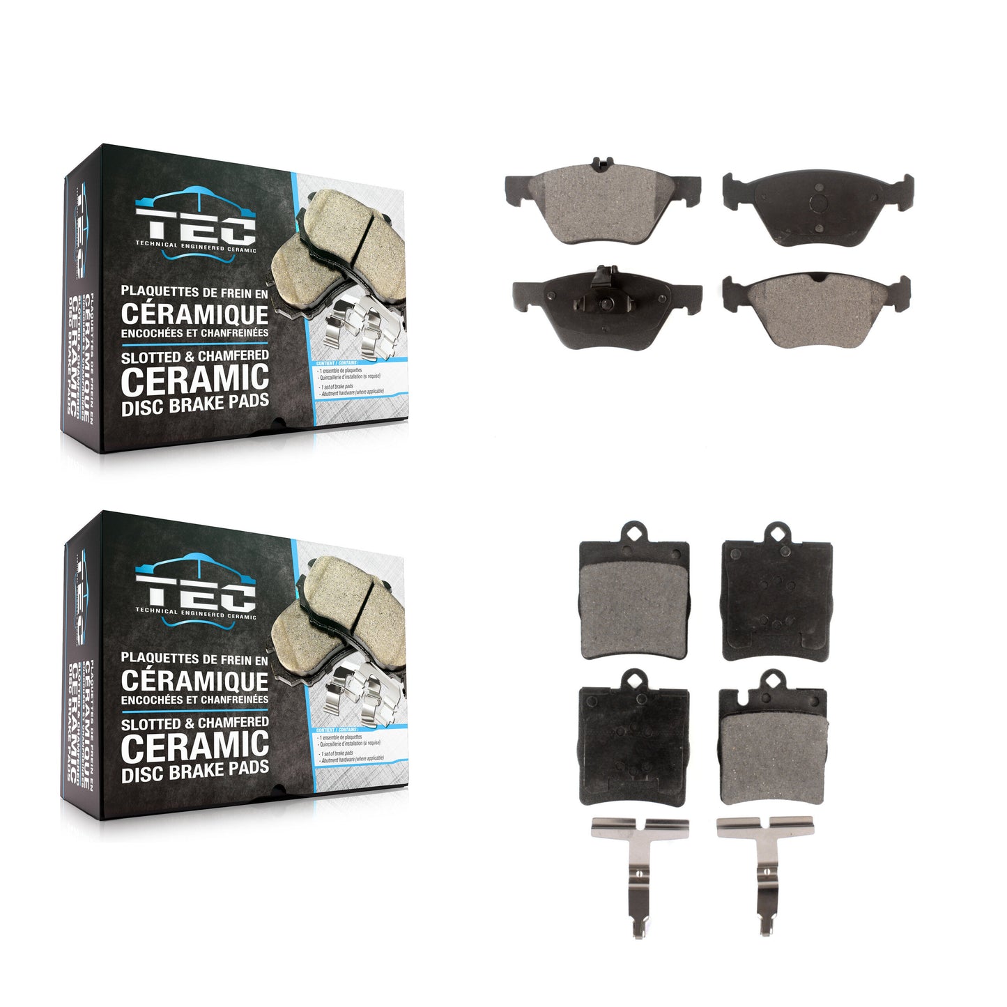 [Avant + Arrière] Kit de plaquette (céramique) de frein pour Mercedes-Benz E320 CLK320 E430 CLK430 KTC-100431