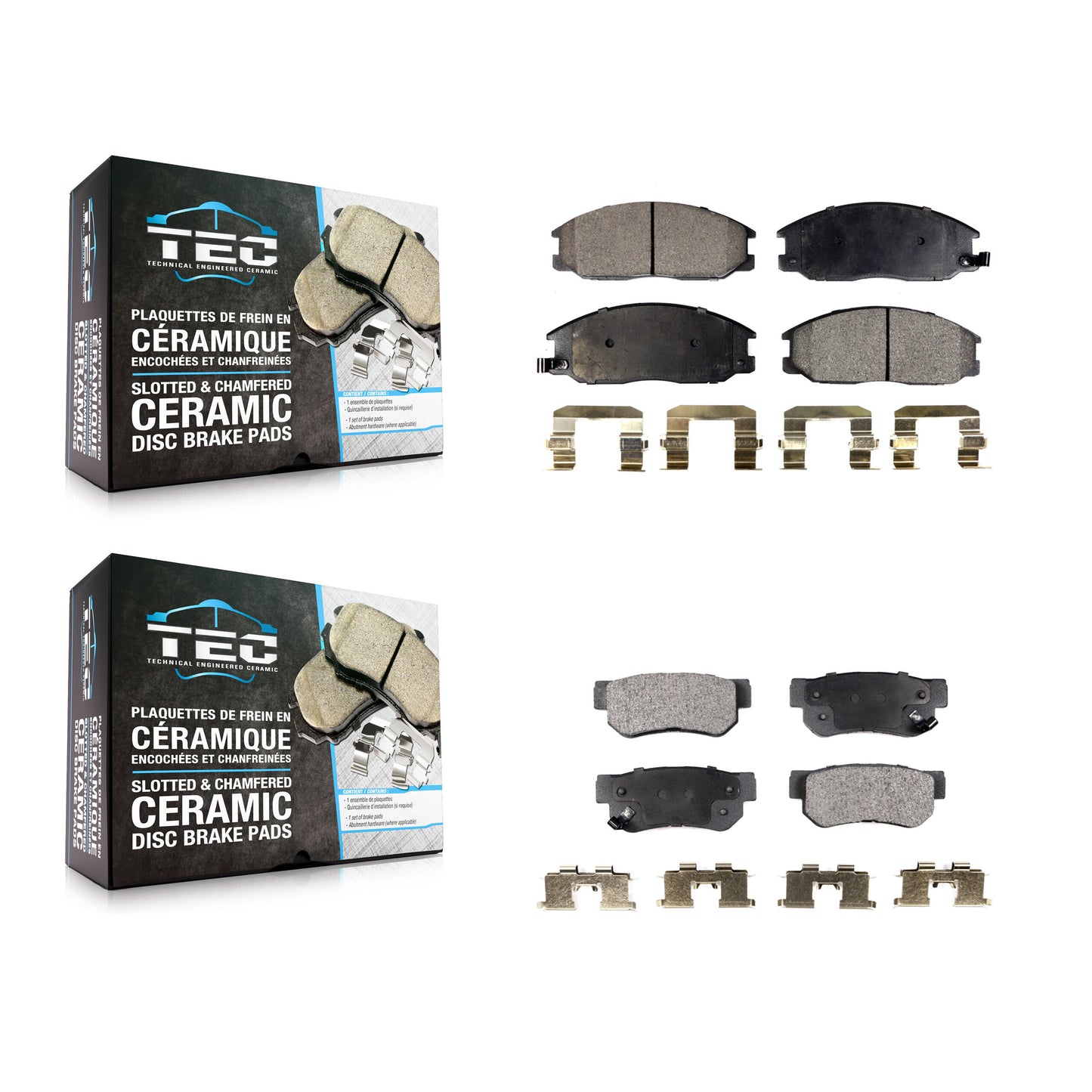 [Avant + Arrière] Kit de plaquette (céramique) de frein pour Hyundai Santa Fe XG350 Kia Amanti XG300 KTC-100439