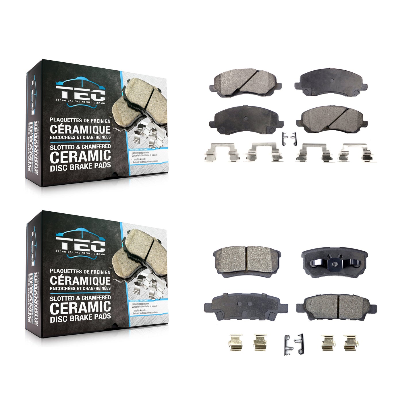 [Avant + Arrière] Kit de plaquette (céramique) de frein pour Jeep Patriot Dodge Compass Chrysler Caliber Avenger Mitsubishi Lancer Sebring 200 KTC-100441