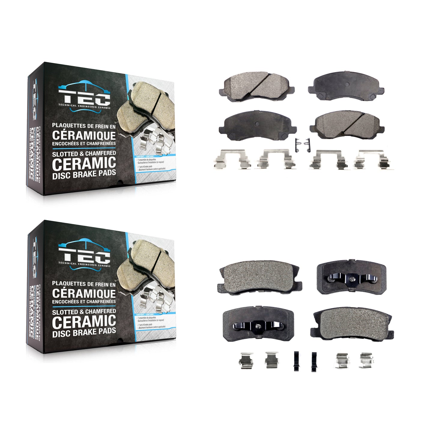 [Avant + Arrière] Kit de plaquette (céramique) de frein pour Jeep Patriot Compass Chrysler Dodge Avenger Mitsubishi Sebring 200 Lancer Outlander Sport RVR KTC-100444