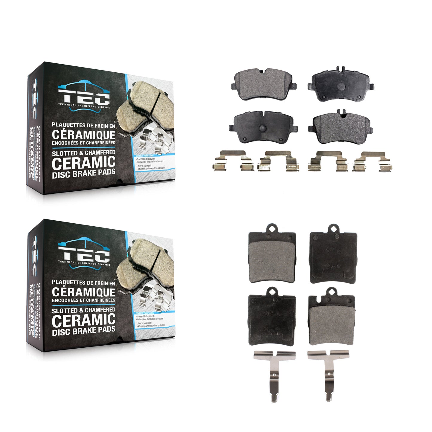 [Avant + Arrière] Kit de plaquette (céramique) de frein pour Mercedes-Benz C240 CLK350 C320 C280 CLK320 C350 KTC-100448