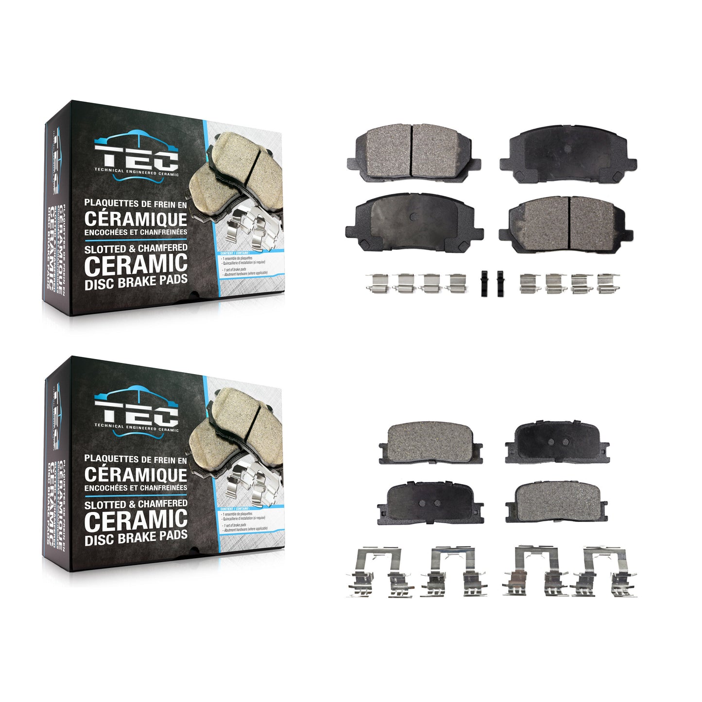 [Avant + Arrière] Kit de plaquette (céramique) de frein pour 2001-2003 Toyota Highlander KTC-100450