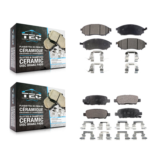 [Avant + Arrière] Kit de plaquette (céramique) de frein pour INFINITI Nissan G37 Murano G35 FX35 M35 350Z EX35 M37 QX70 370Z G25 Q70 Q70L M45 Q40 FX37 QX50 FX45 M56 EX37 M35h Renault Koleos KTC-100454