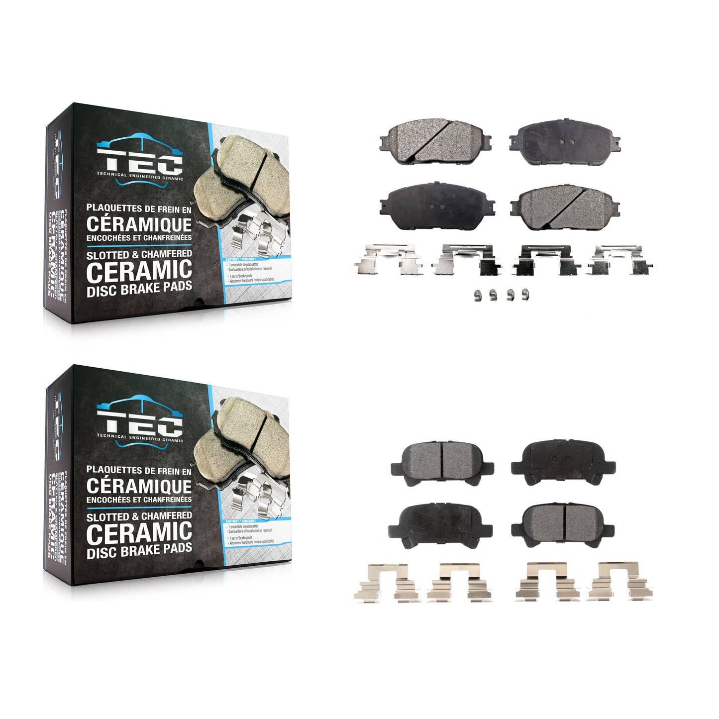 [Avant + Arrière] Kit de plaquette (céramique) de frein pour Toyota Camry Avalon Solara KTC-100457