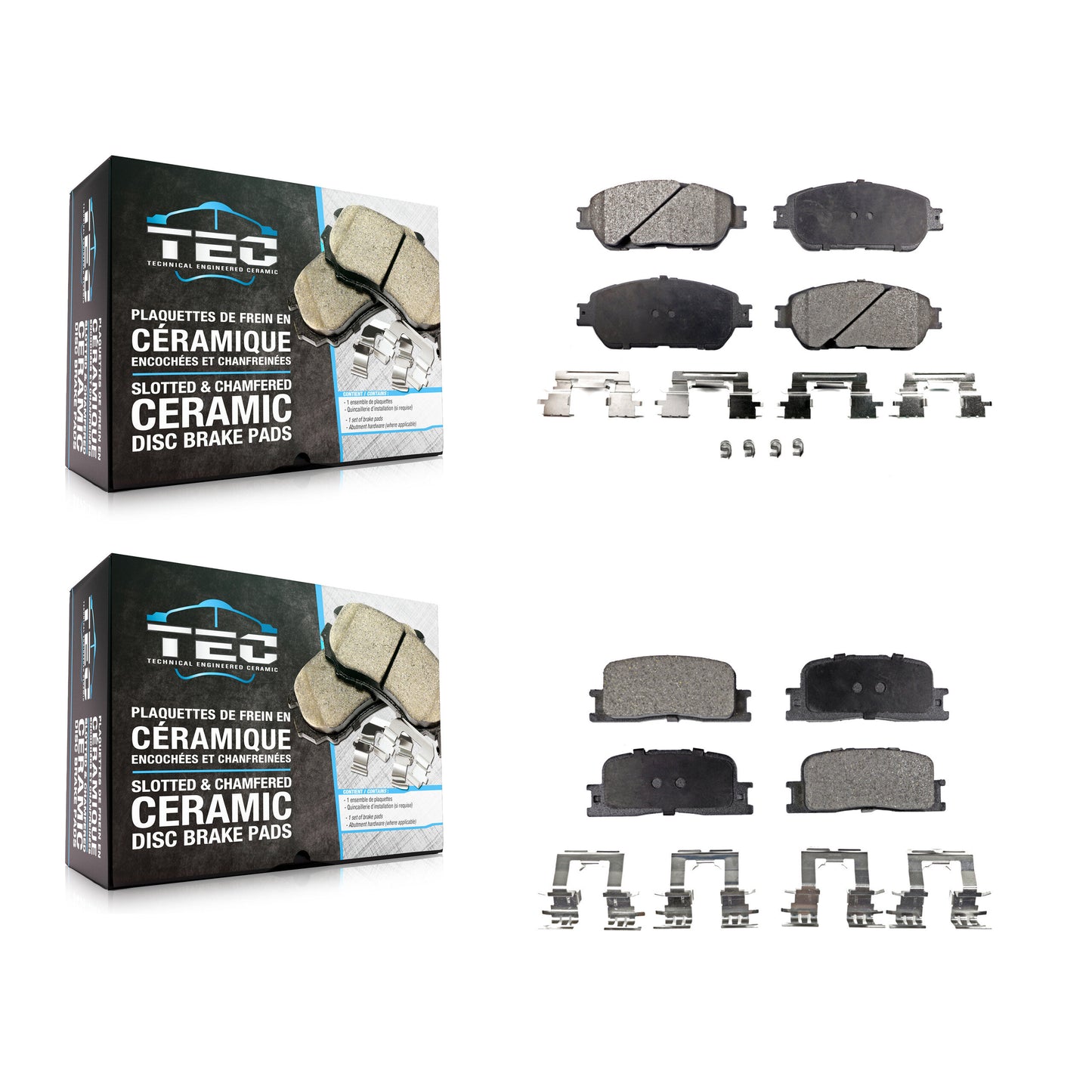 [Avant + Arrière] Kit de plaquette (céramique) de frein pour Toyota Camry Lexus ES330 ES300 KTC-100458