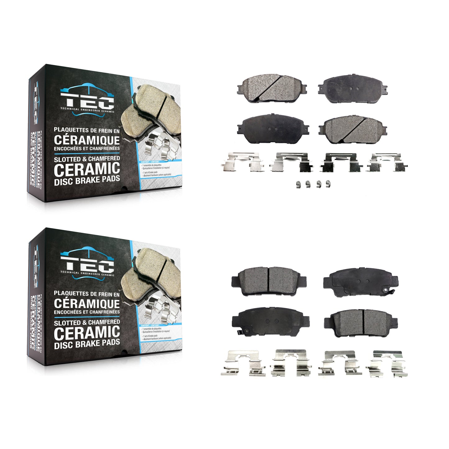 [Avant + Arrière] Kit de plaquette (céramique) de frein pour 2004-2010 Toyota Sienna KTC-100459