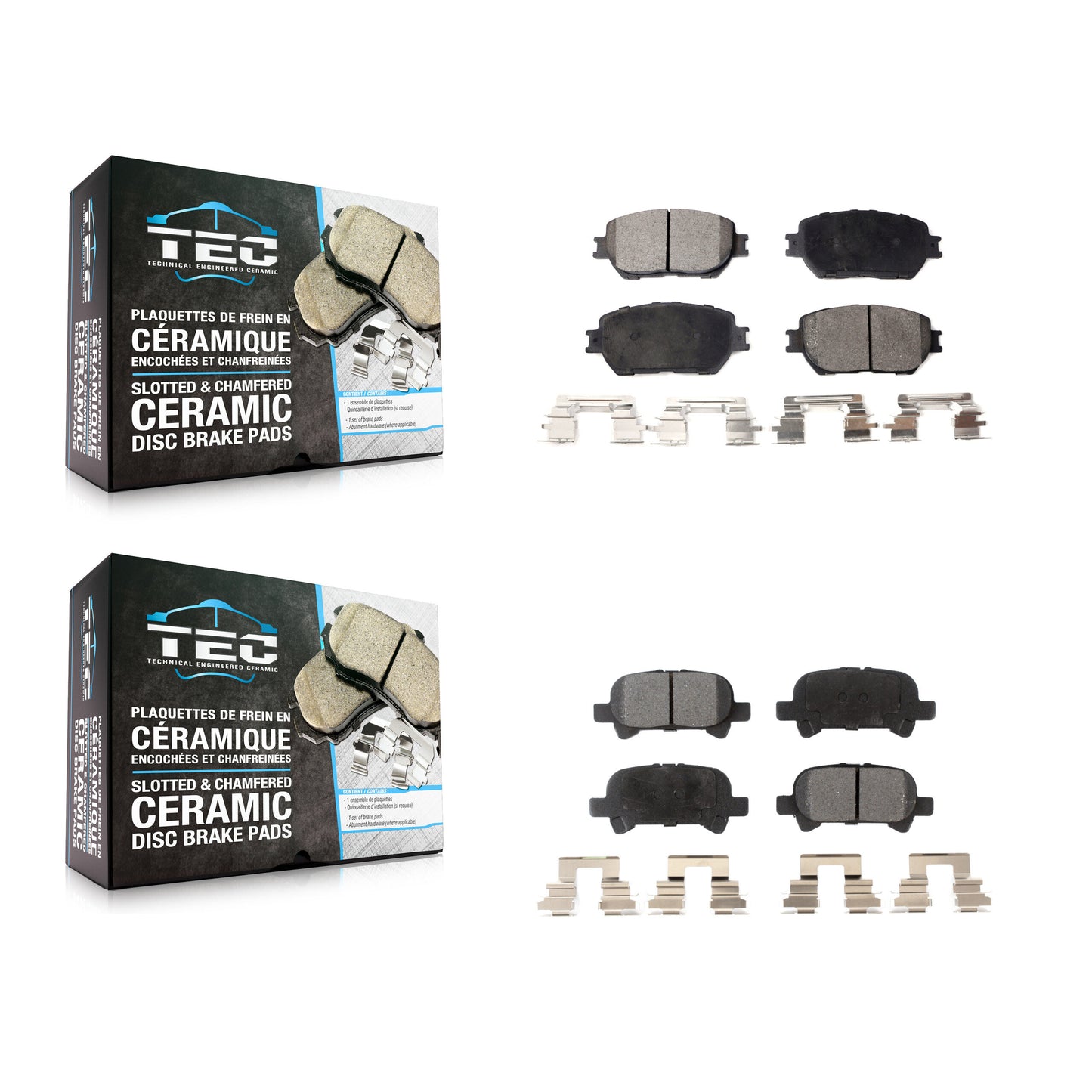 [Avant + Arrière] Kit de plaquette (céramique) de frein pour Toyota Camry Vehicles Manufactured In USA KTC-100462