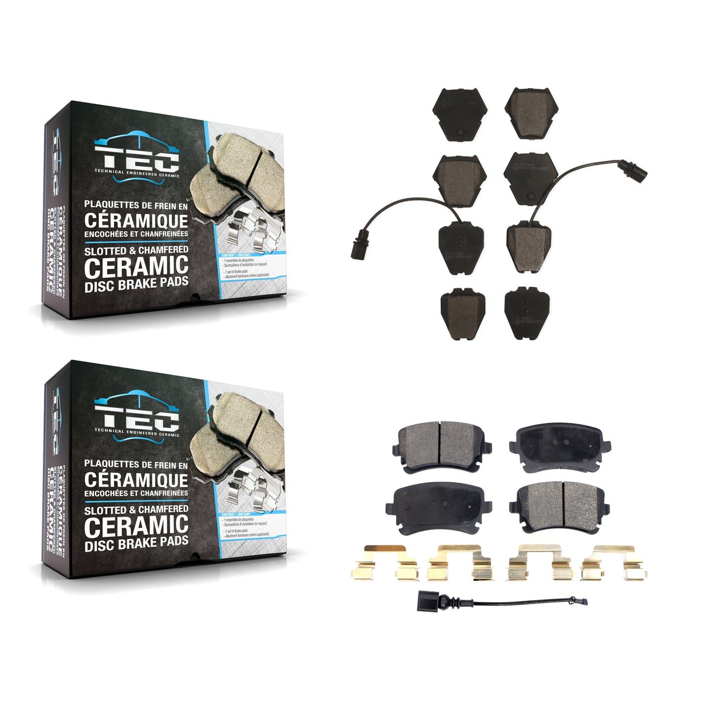 [Avant + Arrière] Kit de plaquette (céramique) de frein pour 2003-2004 Audi RS6 avec 321mm Diameter Rotor KTC-100465