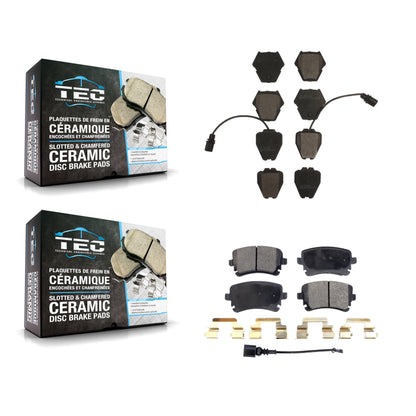 [Avant + Arrière] Kit de plaquette (céramique) de frein pour 2003-2004 Audi RS6 avec 321mm Diameter Rotor KTC-100465
