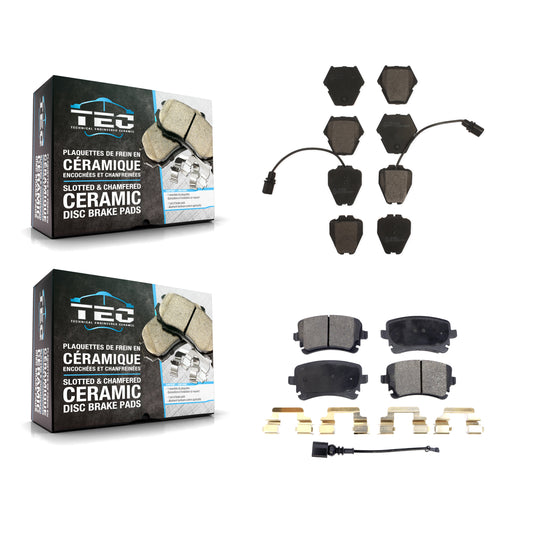 [Avant + Arrière] Kit de plaquette (céramique) de frein pour 2003-2004 Audi RS6 avec 321mm Diameter Rotor KTC-100465