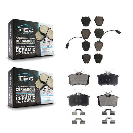 [Avant + Arrière] Kit de plaquette (céramique) de frein pour 2004 Audi A6 Quattro avec 321mm Diameter Rotor KTC-100466