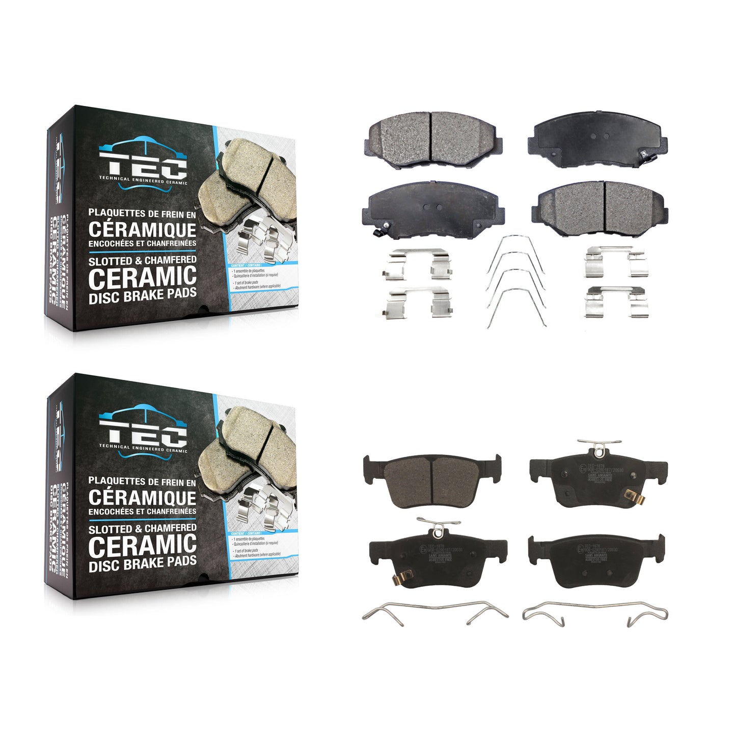 [Avant + Arrière] Kit de plaquette (céramique) de frein pour Honda Civic KTC-100470