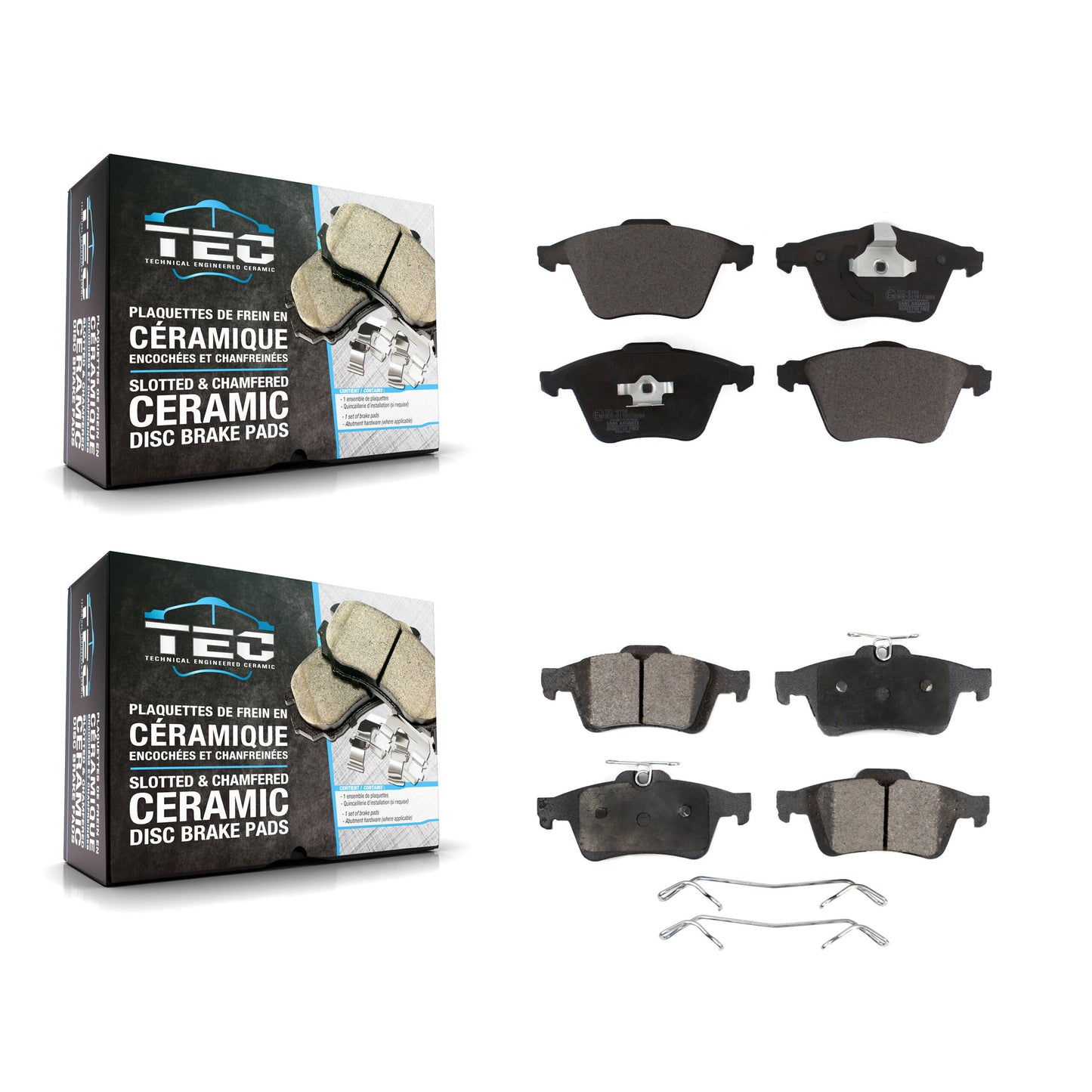 [Avant + Arrière] Kit de plaquette (céramique) de frein pour Mazda 3 Volvo S40 C70 V50 KTC-100473