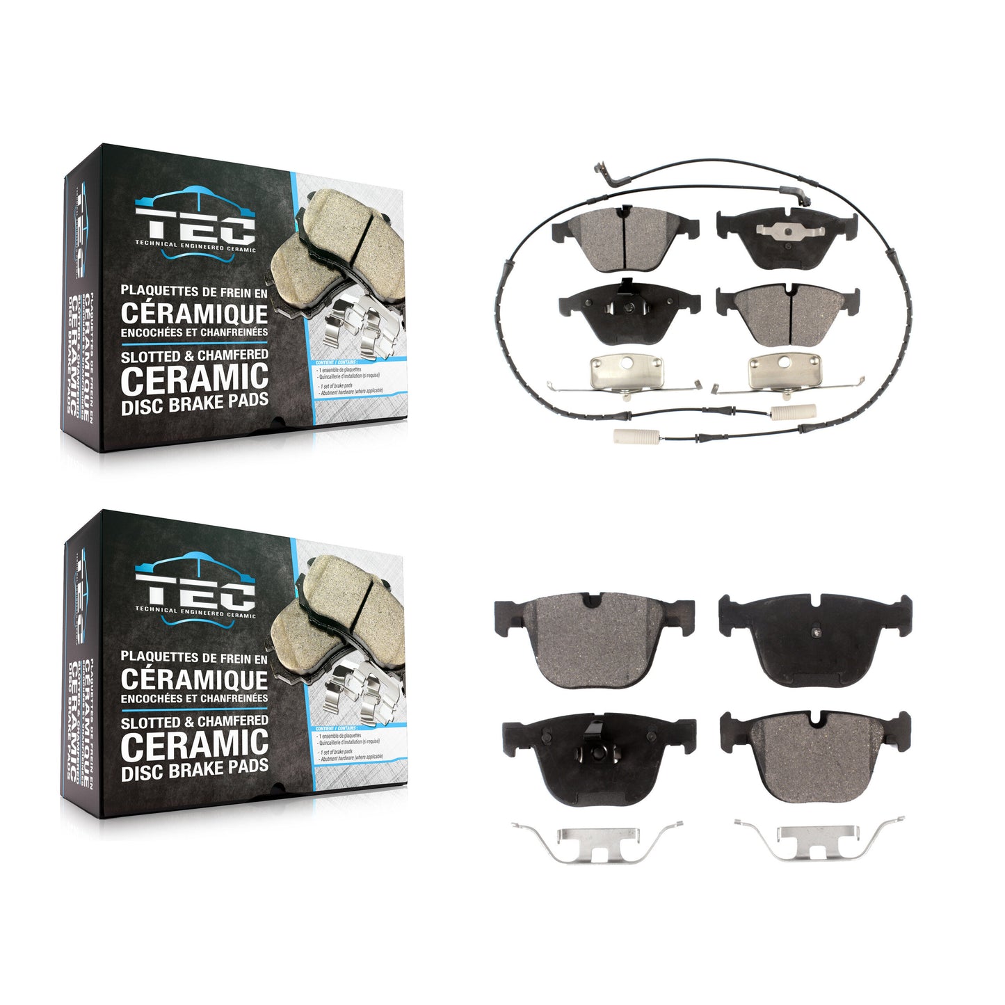 [Avant + Arrière] Kit de plaquette (céramique) de frein pour BMW 750Li M3 650i 535i 745Li 550i 750i 745i 645Ci 545i 760Li 1 Series M 760i KTC-100478