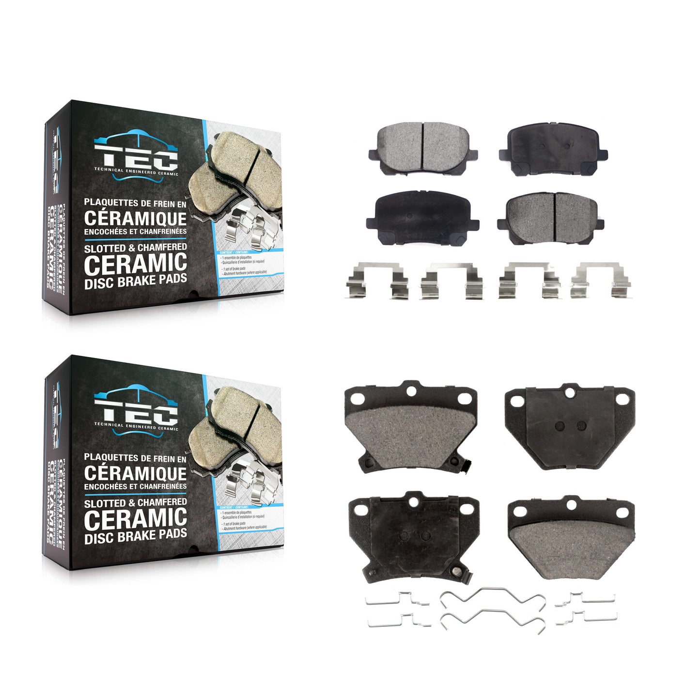 [Avant + Arrière] Kit de plaquette (céramique) de frein pour Toyota Corolla Matrix Pontiac Vibe KTC-100481
