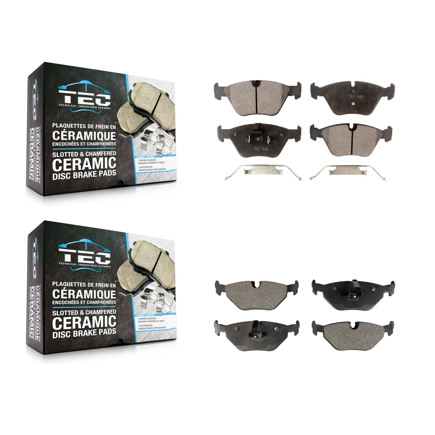 [Avant + Arrière] Kit de plaquette (céramique) de frein pour 2006-2008 BMW Z4 Roadster 3.0si Coupe KTC-100494