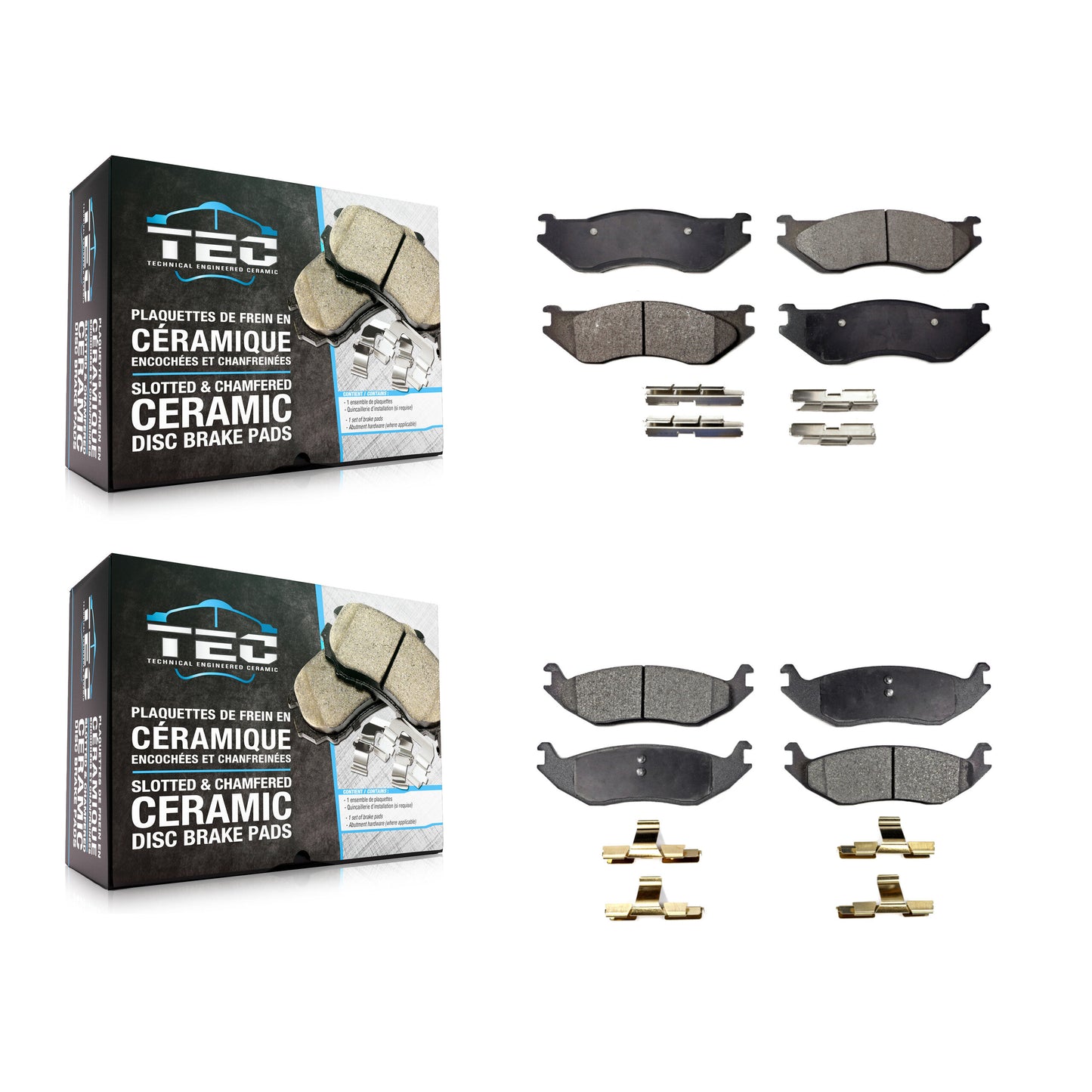 [Avant + Arrière] Kit de plaquette (céramique) de frein pour Dodge Durango Ram 1500 Van KTC-100503