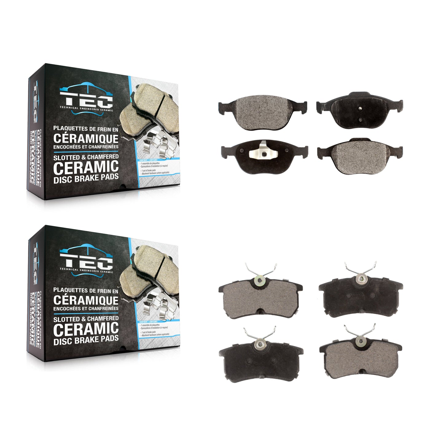 [Avant + Arrière] Kit de plaquette (céramique) de frein pour Ford Focus SVT KTC-100505